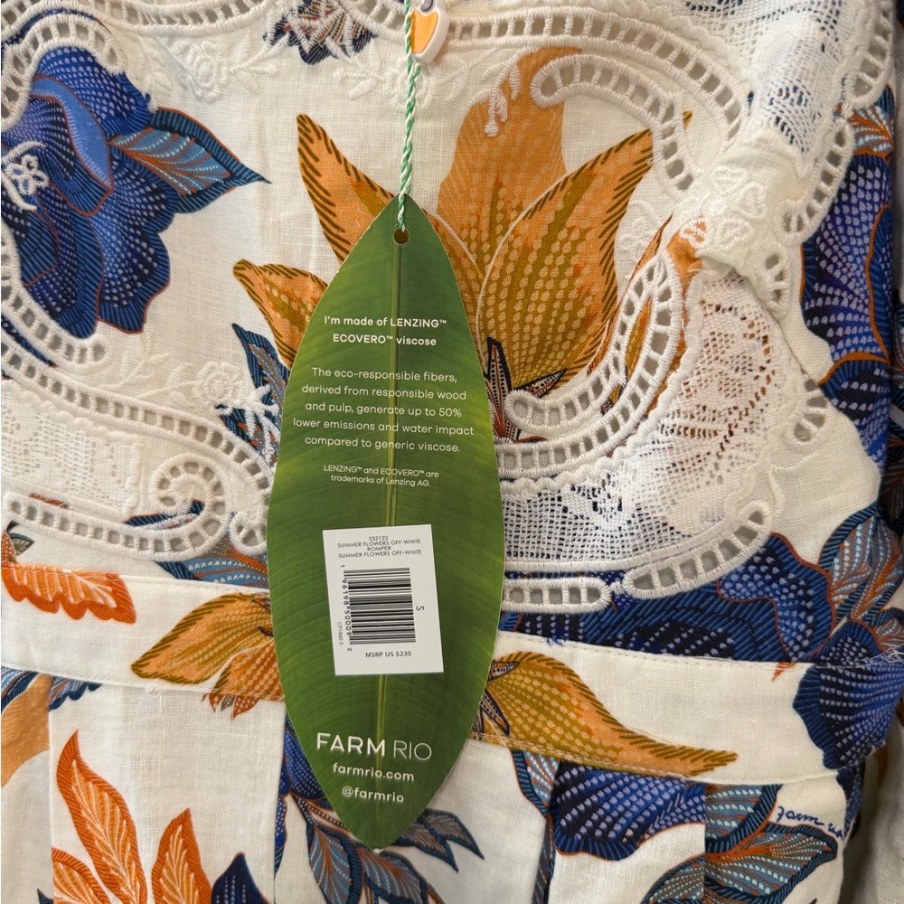 FARM Rio Floral Blouse in Blue and Orange - Picture 8 of 10